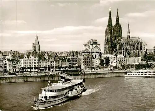 AK / Ansichtskarte  Dampfer_Seitenrad Loeln am Rhein Rheinufer 