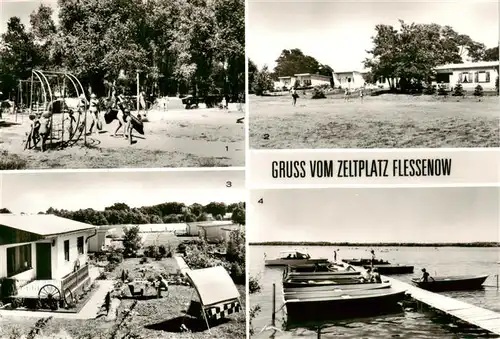 AK / Ansichtskarte  Flessenow_Rubow_Dobin_Schweriner_See Zeltplatz Bungalows Bootsanleger 