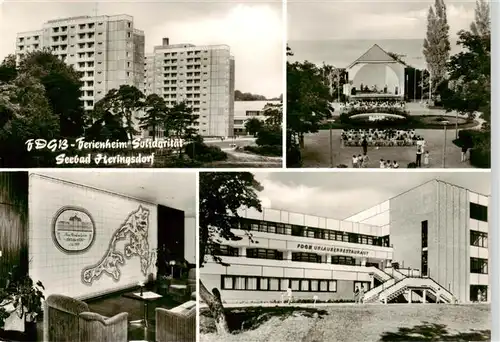 AK / Ansichtskarte  Heringsdorf__Ostseebad_Usedom FDGB Ferienheim Solidaritaet Konzertplatz Kachelwand Foyer Restaurant 