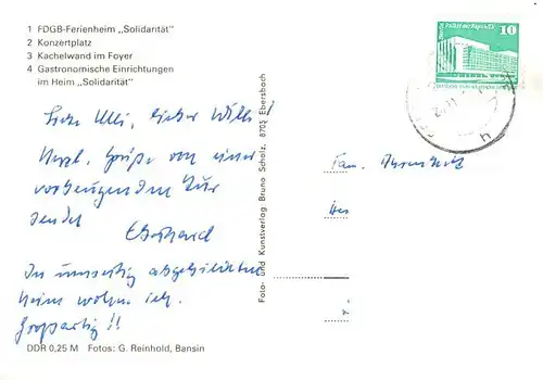 AK / Ansichtskarte  Heringsdorf__Ostseebad_Usedom FDGB Ferienheim Solidaritaet Konzertplatz Kachelwand Foyer Restaurant 