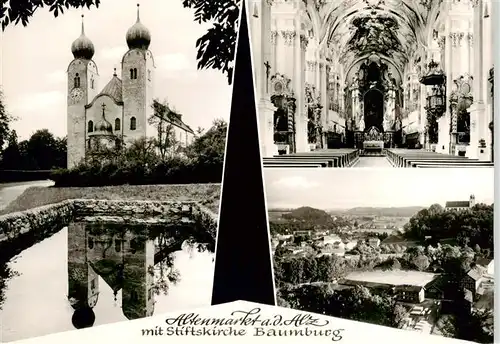 AK / Ansichtskarte  Altenmarkt_Alz Stiftskirche Baumburg Innenansicht Stadtpanorama Altenmarkt Alz