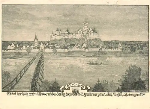 AK / Ansichtskarte 73897469 Vohburg_Donau Alt-Vohburg Zeichnung Konrad Schneider Kuenstlerkarte Vohburg Donau