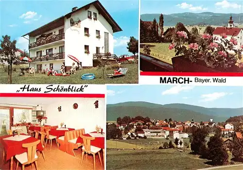 AK / Ansichtskarte 73897539 March_Niederbayern Haus Schoenblick Gastraum Panorama March Niederbayern