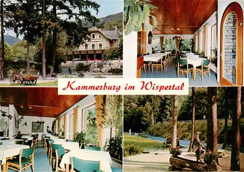 AK / Ansichtskarte 73897568 Ruedesheim_am_Rhein Gasthaus Kammerburg im Wispertal Gastraeume Brunnen 