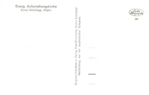 AK / Ansichtskarte  Scheidegg_Allgaeu Ev Auferstehungskirche Scheidegg Allgaeu