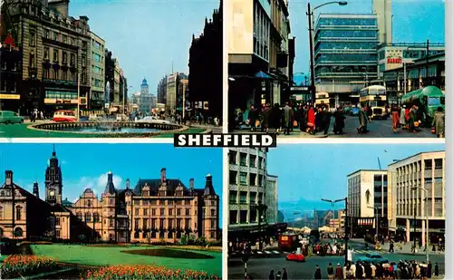 AK / Ansichtskarte  Sheffield__UK Fargate Town Hall The Castle Market The Junction of Angel St and High St 