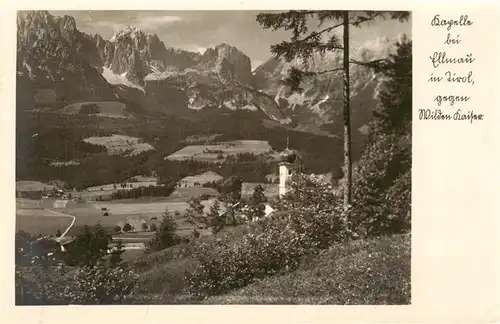 AK / Ansichtskarte 73897611 Ellmau_Elmau_Tirol_AT Kapelle mit Wildem Kaiser 