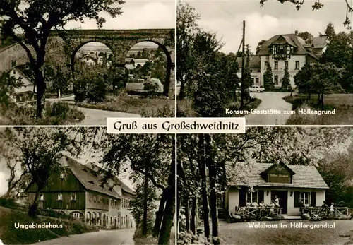 AK / Ansichtskarte  Gross-Schweidnitz_Grossschweidnitz_Loebau Konsum Gaststaette zum Hoellengrund Umgebindehaus Waldhaus im Hoellengrundtal 