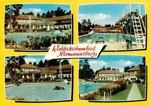 AK / Ansichtskarte 73897635 Hermannsburg Waldschwimmbad Details Hermannsburg