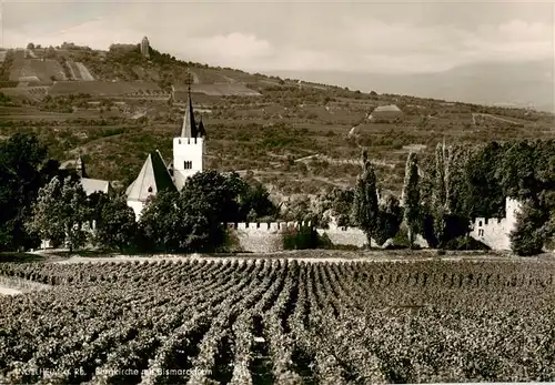 AK / Ansichtskarte 73897642 Ingelheim_Rhein Bergkirche mit Bismarckturm Ingelheim Rhein