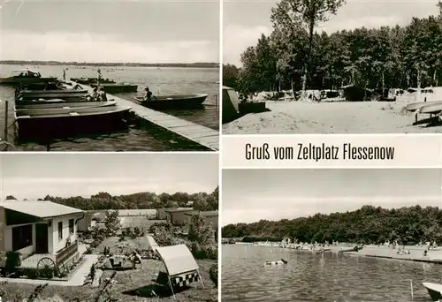 AK / Ansichtskarte  Flessenow_Rubow_Dobin_Schweriner_See Bootssteg Bungalow Strandpartien 