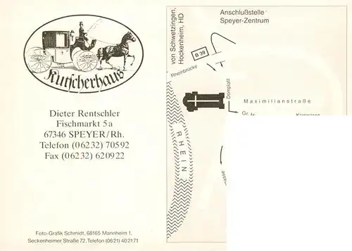 AK / Ansichtskarte 73897684 Speyer_Rhein Restaurant Kutscherhaus Gastraum Marktplatz Speyer Rhein