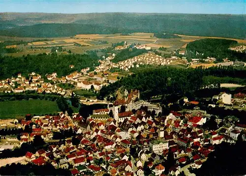 AK / Ansichtskarte  Sigmaringen Fliegeraufnahme mit Schloss Sigmaringen