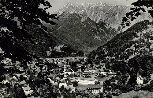 AK / Ansichtskarte  Schruns_Vorarlberg Montafon mit Zimbaspitze Schruns Vorarlberg