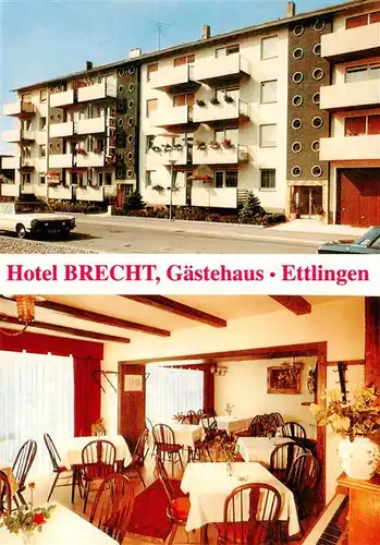 AK / Ansichtskarte 73897777 Ettlingen Hotel Brecht Gaestehaus Gastraum Ettlingen
