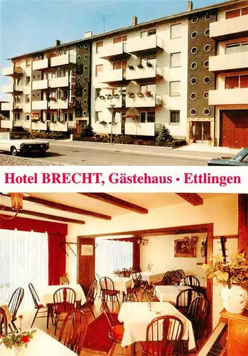 AK / Ansichtskarte  Ettlingen Hotel Brecht Gaestehaus Gastraum Ettlingen