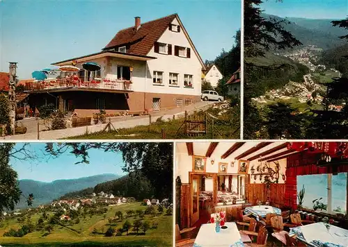 AK / Ansichtskarte 73897780 Gaistal_Bad_Herrenalb Pension Restaurant Waldcafe Gaststube Panorama 