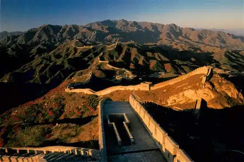 AK / Ansichtskarte  Badaling The Great Wall at sunset Air view Badaling