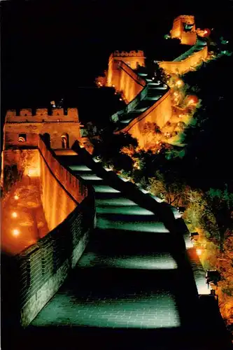 AK / Ansichtskarte 73897860 Badaling The Great Wall at night Air view Badaling