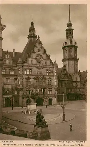 AK / Ansichtskarte 73897916 Dresden_Elbe Koenigliches Schloss mit Schlossturm 