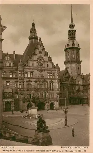 AK / Ansichtskarte  Dresden_Elbe Koenigliches Schloss mit Schlossturm 