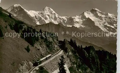 AK / Ansichtskarte  Zahnradbahn_Rack_Railway-- Schynige Platte Bahn Eiger Moench Jungfrau 