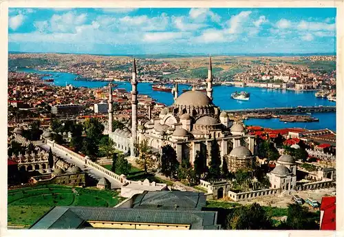 AK / Ansichtskarte 73898043 Istanbul_Constantinopel_TK The Mosque of Soliman the magnificent and the Golden Horn 