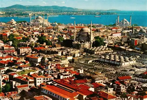 AK / Ansichtskarte 73898044 Istanbul_Constantinopel_TK St Sophia and the Bleue Mosque in the old city 