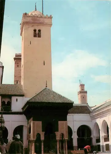AK / Ansichtskarte 73898070 Fes__Fez_Maroc La Karaouine Pavillon aux ablutions Minaret et Borj 