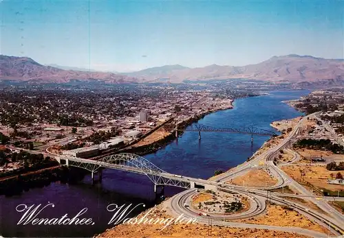 AK / Ansichtskarte  Wenatchee_Washington_USA and Columbia River Air view 