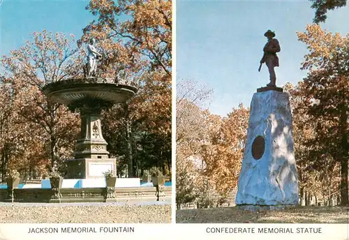 AK / Ansichtskarte 73898123 Parkersburg_West_Virginia_USA City Park Jackson Memorial Fountain Confederate Memorial Statue 