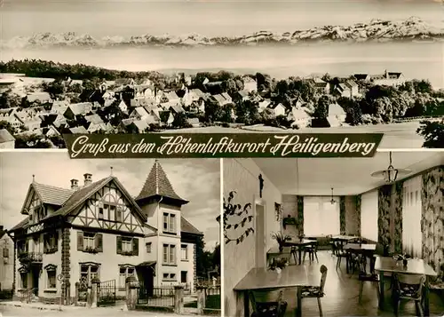 AK / Ansichtskarte  Heiligenberg_Baden Panorama Fachwerkhaus Gastraum Heiligenberg_Baden