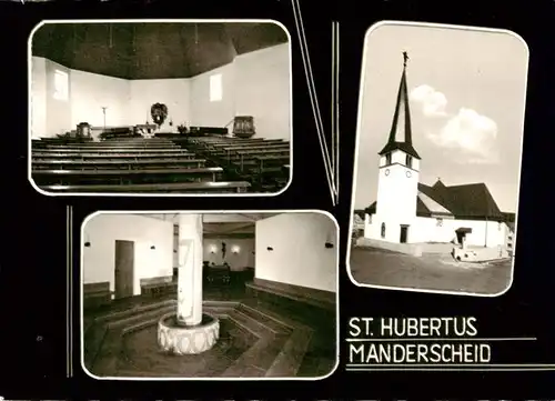 AK / Ansichtskarte  Manderscheid_Eifel St Hubertus Kirche Inneres Brunnen Manderscheid Eifel