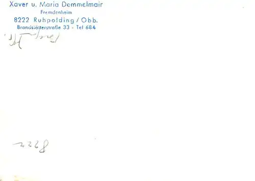 AK / Ansichtskarte  Ruhpolding Fremdenheim Demmelmair Ruhpolding
