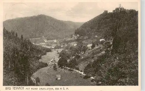 AK / Ansichtskarte  Bad_Teinach-Zavelstein mit Ruine Zavelstein Fliegeraufnahme Bad_Teinach-Zavelstein