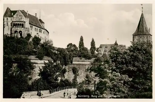 AK / Ansichtskarte  Nuernberg Burg und Tiergaertnertor Nuernberg