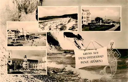 AK / Ansichtskarte  Binz_Ruegen Panorama Clubhaus Kurhaus Strand Promenade Binz_Ruegen