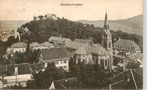 AK / Ansichtskarte 73898266 Badenweiler Ortsansicht mit Kirche Burgruine Badenweiler