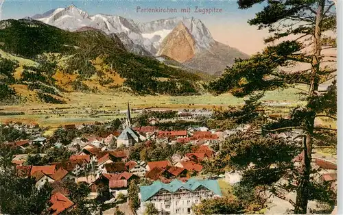 AK / Ansichtskarte 73898274 Partenkirchen_Garmisch-Partenkirchen Panorama Blick gegen Zugspitze Wettersteingebirge 
