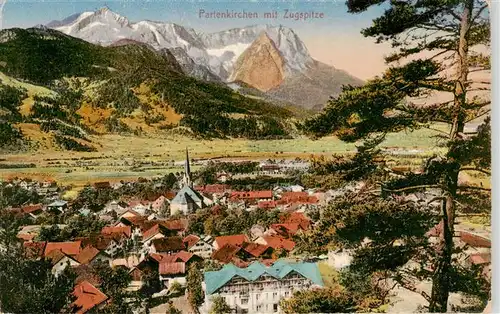 AK / Ansichtskarte  Partenkirchen_Garmisch-Partenkirchen Panorama Blick gegen Zugspitze Wettersteingebirge 