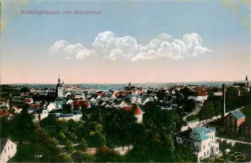 AK / Ansichtskarte 73898275 Recklinghausen__Westfalen Panorama Blick vom Herzogswall Feldpost 