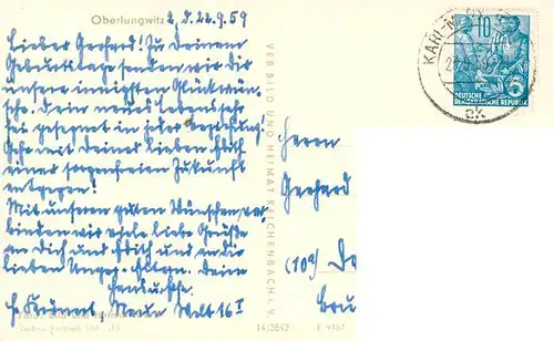 AK / Ansichtskarte  Oberlungwitz Ansicht mit Kirche Oberlungwitz