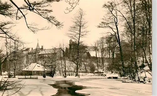 AK / Ansichtskarte 73898278 Ilsenburg_Harz Am Schlossteich im Winter Ilsenburg Harz