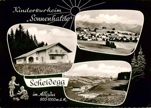 AK / Ansichtskarte 73898279 Scheidegg_Allgaeu Kinderkurheim Sonnenhalde Panorama Scheidegg Allgaeu