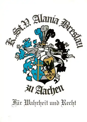 AK / Ansichtskarte 73898291 Aachen KStV Alania Breslau Wappen Aachen