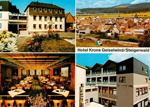 AK / Ansichtskarte 73898327 Geiselwind Hotel Krone Gastraum Panorama  Geiselwind