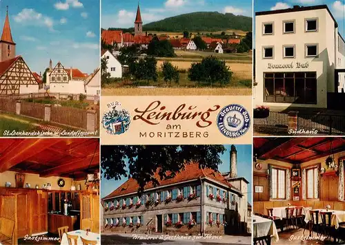 AK / Ansichtskarte  Leinburg St Leonhardskirche mit Landpflegeamt Panorama Suedhaus Gastzimmer Brauerei Gasthaus zur Krone Leinburg