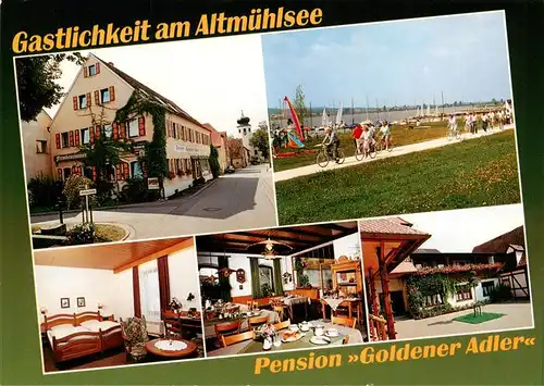 AK / Ansichtskarte  Muhr_See_Bayern Pension Goldener Adler Altmuehlseepartie Zimmer Gastraum 