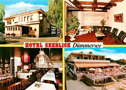 AK / Ansichtskarte 73898354 Lembruch_Duemmersee Hotel Restaurant Cafe Seeblick Gastraeume Terrasse 