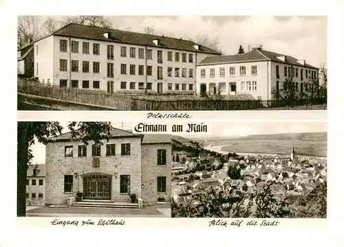 AK / Ansichtskarte 73898363 Eltmann Volksschule Eingang zum Schulhaus Stadtblick Eltmann